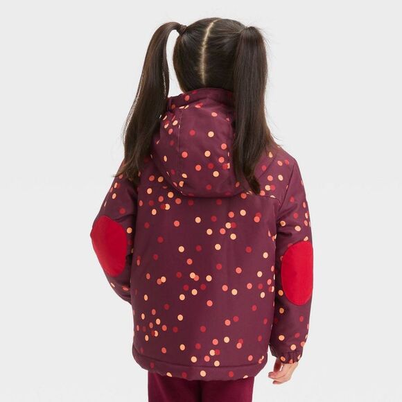 Cat & Jack -  Infant Kids Winter Hooded Wind-Resistan Maroon - Picture 2 of 4